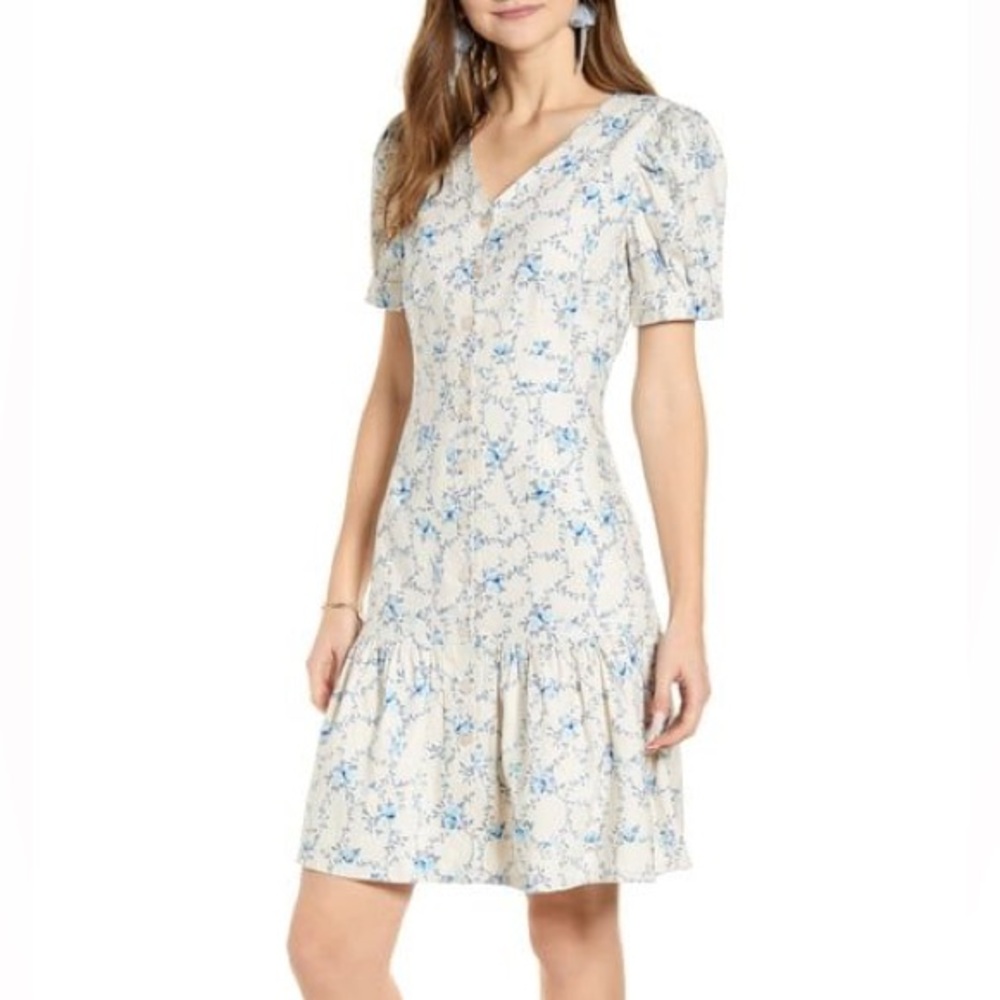Rachel Parcell Linen Floral Dress Size XS